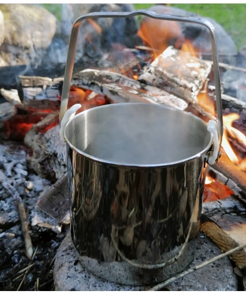 Pot BasicNature Billy Can Stainless Steel 1.4L