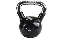 Metalinės giros dengtos guma HMS: KTC KETTLEBELL SU CHROMUOTA RANKENA HMS