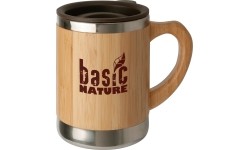 Puodelis BasicNature Beaker Bamboo, 0,3 l