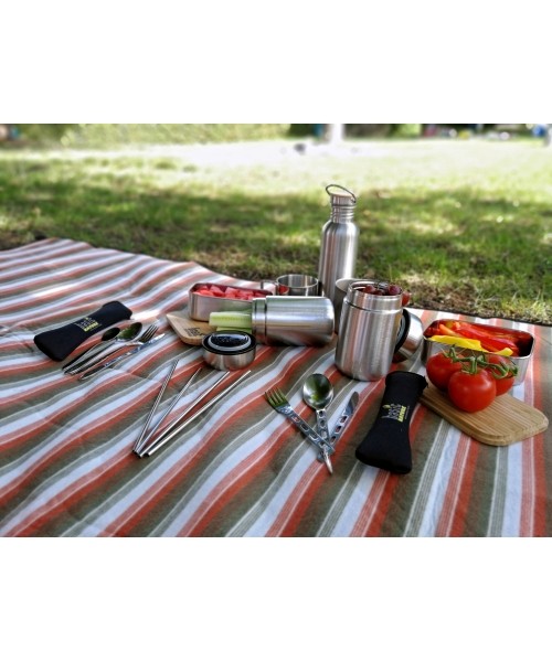 Indai Origin Outdoors: Pietų dėžutė Origin Outdoors Bamboo, 0.8L, nerūdijančio plieno