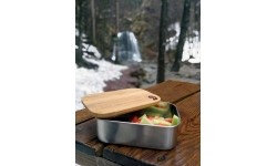 Indai Origin Outdoors: Pietų dėžutė Origin Outdoors Bamboo, 0.8L, nerūdijančio plieno