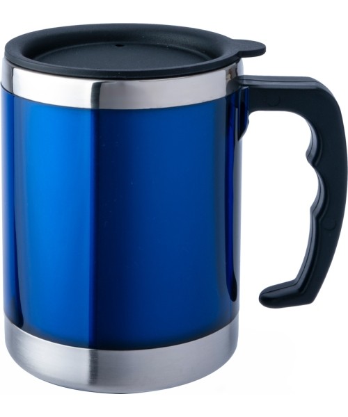Thermoses BasicNature: Termo puodelis BasicNature Stainless Steel Beaker MUG, 0.42L, mėlynas
