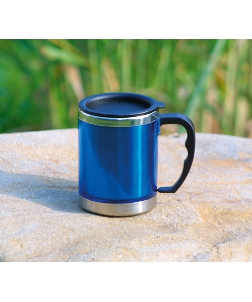 Termopuodelis BasicNature Stainless Steel Beaker MUG, 0,42 l, mėlynas