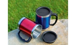 Termopuodelis BasicNature Stainless Steel Beaker MUG, 0,42 l, mėlynas