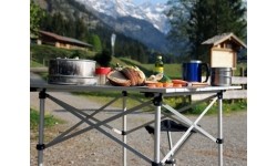 Sudedamas stalas BasicNature Travelchair Roll Table Small, 70x70 cm