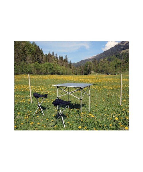 Sudedamas stalas BasicNature Travelchair Roll Table Small, 70x70 cm