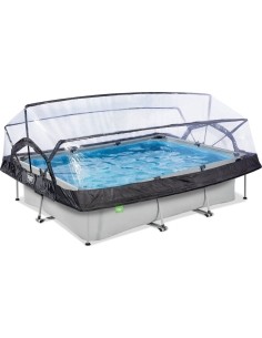 EXIT Soft Grey pool 300x200x65cm with filter pump and dome - grey