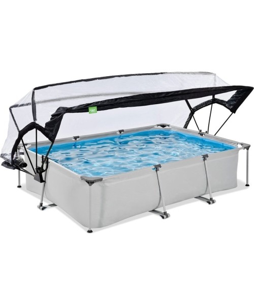 EXIT Soft Grey pool 300x200x65cm with filter pump and dome - grey