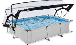 EXIT Soft Grey pool 300x200x65cm with filter pump and dome - grey