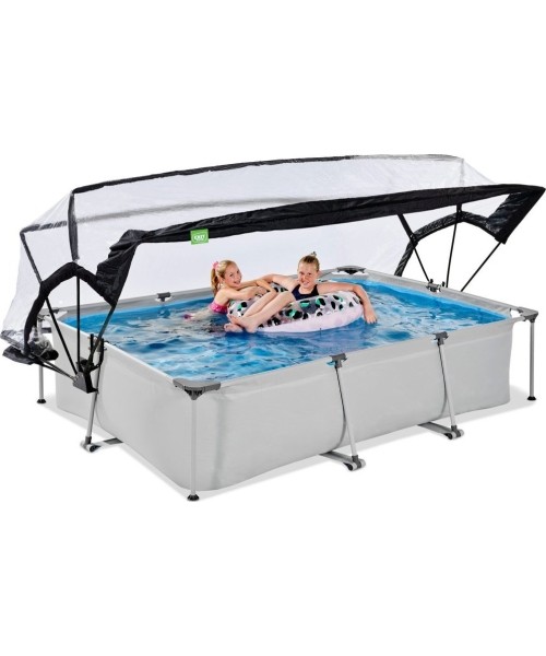 EXIT Soft Grey pool 300x200x65cm with filter pump and dome - grey