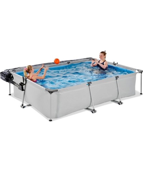 EXIT Soft Grey pool 300x200x65cm with filter pump and dome - grey