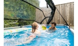 EXIT Soft Grey pool 300x200x65cm with filter pump and dome - grey