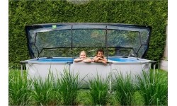 EXIT Soft Grey pool 300x200x65cm with filter pump and dome - grey