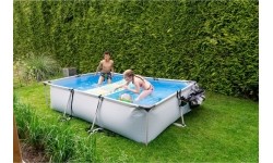 EXIT Soft Grey pool 300x200x65cm with filter pump and dome - grey