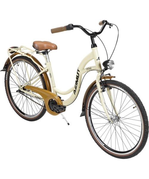 City Bikes : Dviratis AZIMUT Vintage 26" 3-speed 2023 cream-brown shiny