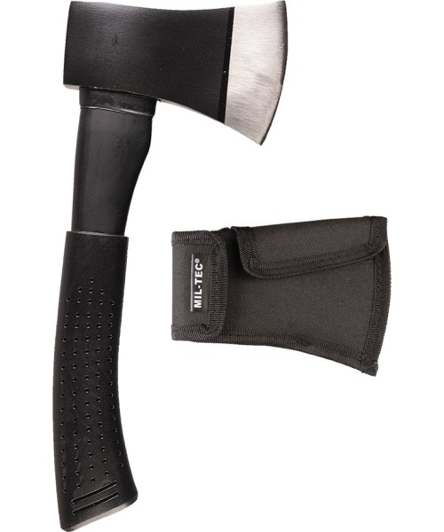 Axes MIL-TEC: JUODAS PLIENINIS KIRVIS SU DANGTELIU