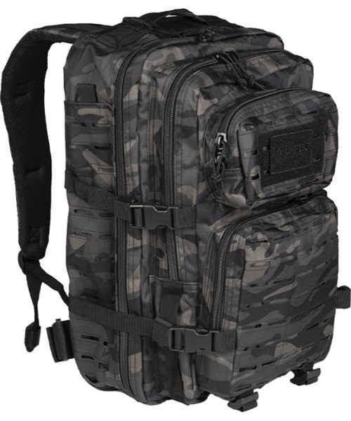 Turistinės kuprinės ir krepšiai MIL-TEC: DARK CAMO LASER CUT ASSAULT BACKPACK LG