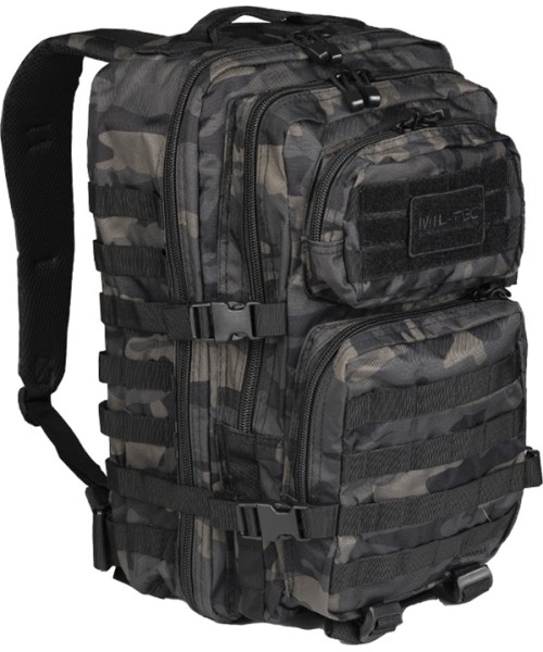 Turistinės kuprinės ir krepšiai MIL-TEC: DARK CAMO BACKPACK US ASSAULT LARGE