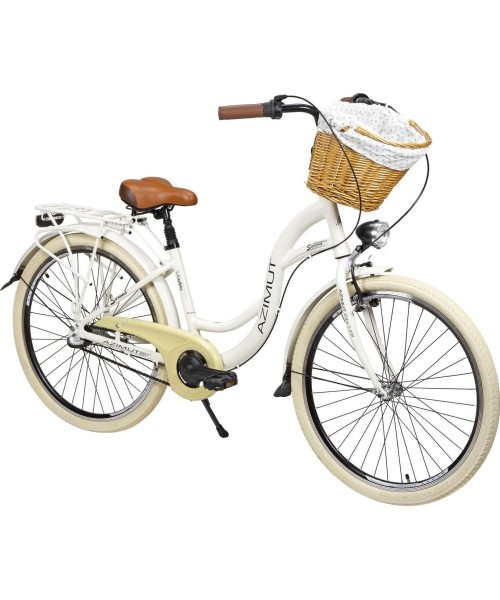 Dviračiai jaunimui ir suaugusiems : Dviratis AZIMUT Sarema ALU 26" 3-speed 2023 light cream shiny