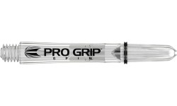 Velenai Target: Dart Shafts Target Pro Grip Spin Clear Short - 3 x 3 pakuotės