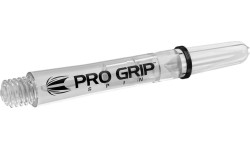 Velenai Target: Dart Shafts Target Pro Grip Spin Clear Short - 3 x 3 pakuotės
