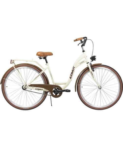 Dviračiai jaunimui ir suaugusiems : Dviratis AZIMUT Classic 28" 2023 cream