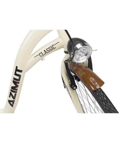 Dviračiai jaunimui ir suaugusiems : Dviratis AZIMUT Classic 26" 2023 cream