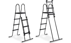 Viršžeminiai baseinai Exit: Baseinas EXIT Black Leather ø427x122cm su pompa su filtru - juodas