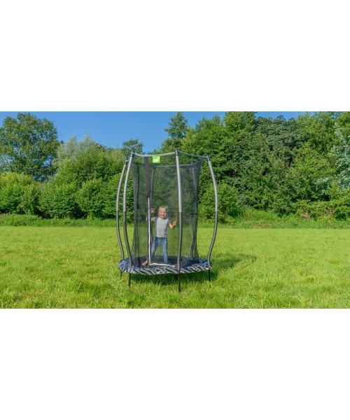 Batutas EXIT Tiggy Junior su apsauginiu tinklu ø140 cm, juodas/pilkas