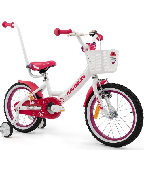 Vaikiški dviratukai ir triratukai : Dviratis Karbon Star ALU 16 white