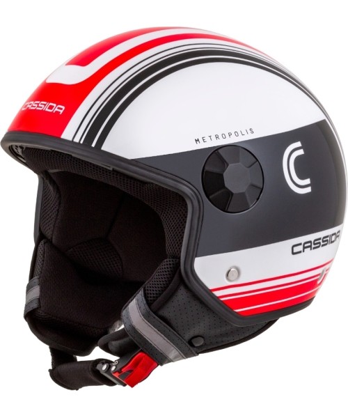 Motorcycle Helmet Cassida Handy Metropolis Black/White/Red