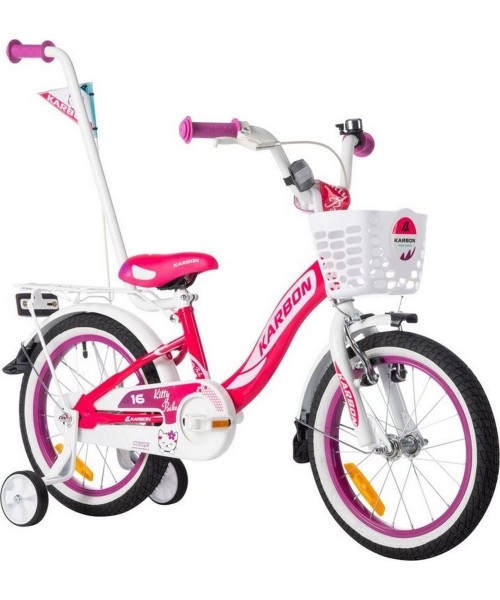 Children's and Junior Bikes : Dviratis Karbon Kitty 16 pink-white