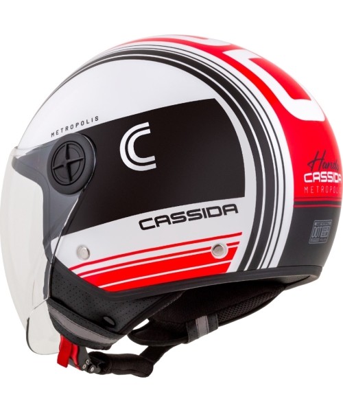 Motorcycle Helmet Cassida Handy Metropolis Black/White/Red
