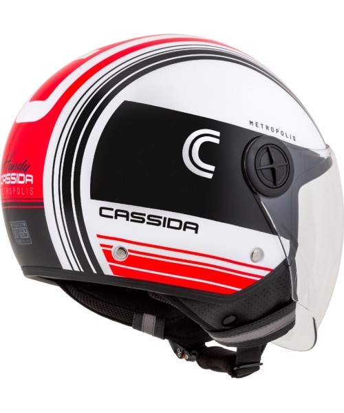 Motorcycle Helmet Cassida Handy Metropolis Black/White/Red