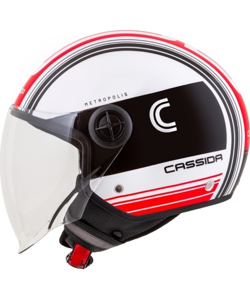 Motorcycle Helmet Cassida Handy Metropolis Black/White/Red