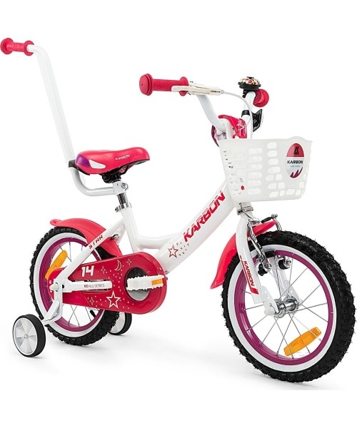 Vaikiški dviratukai ir triratukai : Dviratis Karbon Star ALU 14 white
