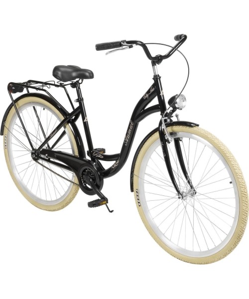 Dviračiai jaunimui ir suaugusiems : Dviratis AZIMUT City Lux 28" 2023 black-cream