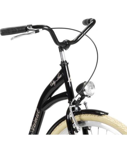 Dviračiai jaunimui ir suaugusiems : Dviratis AZIMUT City Lux 28" 2023 black-cream