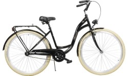 Dviračiai jaunimui ir suaugusiems : Dviratis AZIMUT City Lux 28" 2023 black-cream