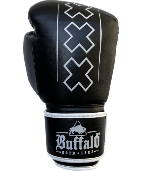 Buffalo Outrage boxing gloves black and white 10oz