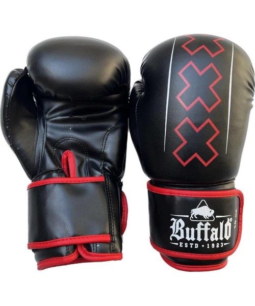 "Buffalo Outrage" bokso pirštinės juodos ir raudonos spalvos 10oz