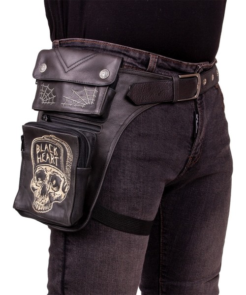 Thigh Bags W-TEC Black Heart: Motorcycle Thigh Bag W-TEC Black Heart Garage Built