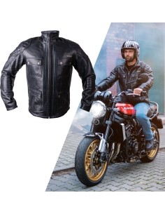 Leather Motorcycle Jacket W-TEC Valebravo - Black
