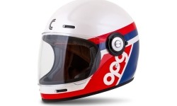 Full Face Helmets Cassida: Motorcycle Helmet Cassida Fibre OPG White/Blue/Red