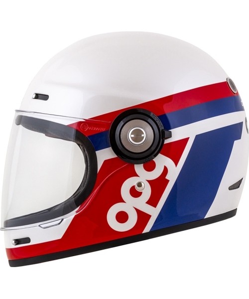 Full Face Helmets Cassida: Motorcycle Helmet Cassida Fibre OPG White/Blue/Red