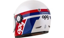 Full Face Helmets Cassida: Motorcycle Helmet Cassida Fibre OPG White/Blue/Red