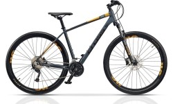 Dviračiai jaunimui ir suaugusiems : CROSS Fusion 9 29" 27G dydis 21" (54cm) (pilka/geltona)