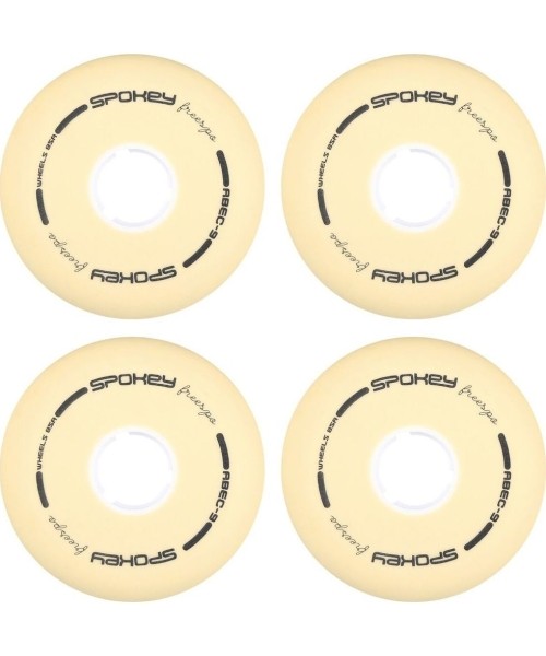 Spare Wheels for Skates Spokey: BALTAS RINKINYS 80 MM Rinkinys: 4 ratukai "Spokey Freespo" riedučiams
