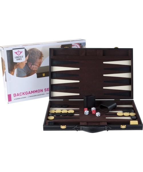 Backgammon, Chess, Checkers Buffalo: Nardų rinkinys Buffalo, juodas, 46 x 30 cm