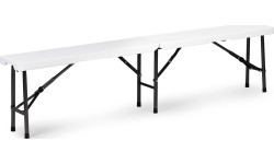 Tables ModernHOME: Maitinimo stalas 180 cm + 2 suolai banketinis rinkinys baltas